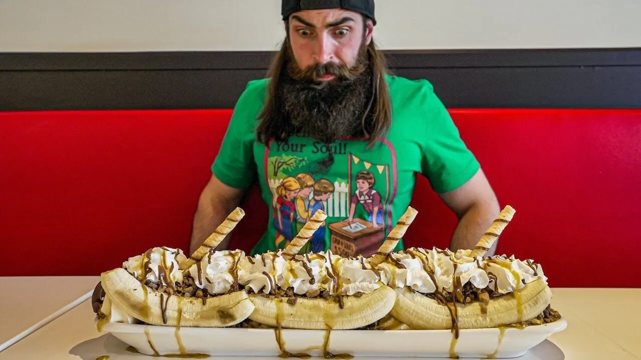 Thumbnail for the Titanic Banana Split Challenge at Hollywood Cone video