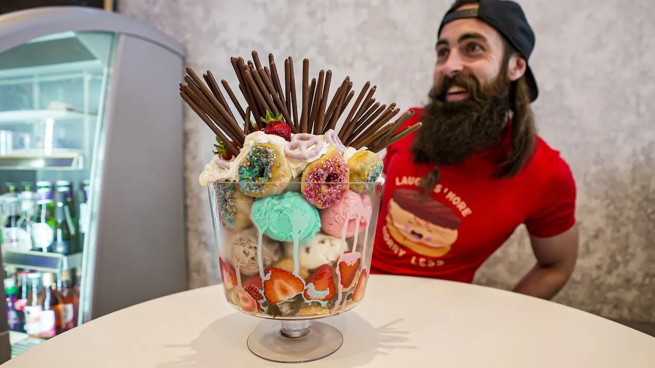 Thumbnail for the Titanic Sundae Challenge at Nala Coffee video