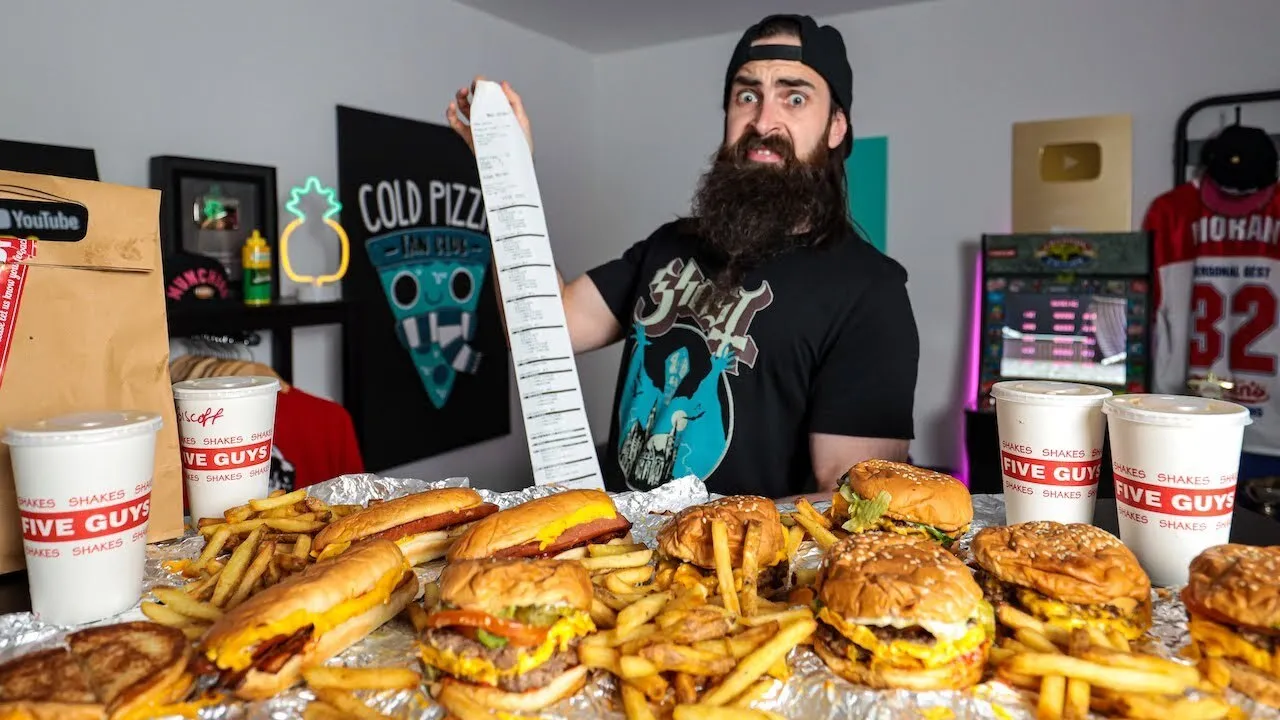 Thumbnail for the £100 Five Guys Challenge at Beard HQ video