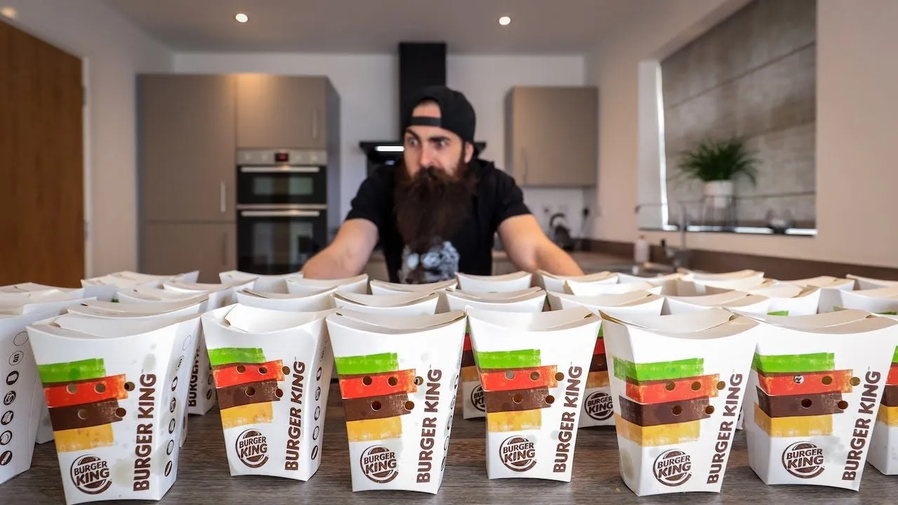 Thumbnail for the 200 Burger King Chilli Cheese Bite Challenge at Beard HQ video