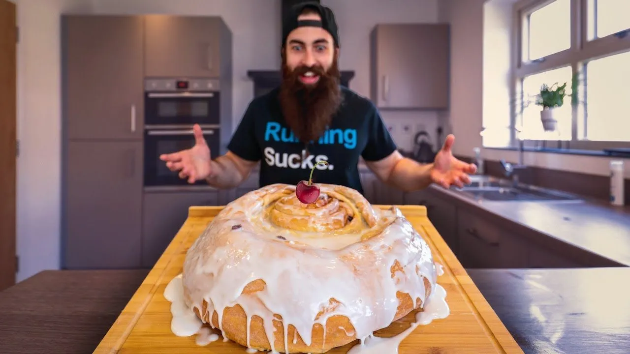 Thumbnail for the Giant Iced Bun Challenge at Beard HQ video