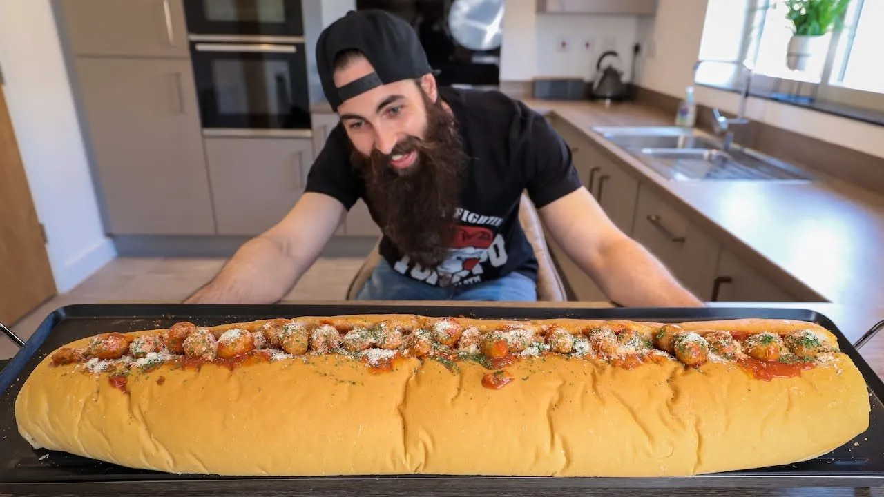 Thumbnail for the Mighty Meatball Sub Challenge at Beard HQ video