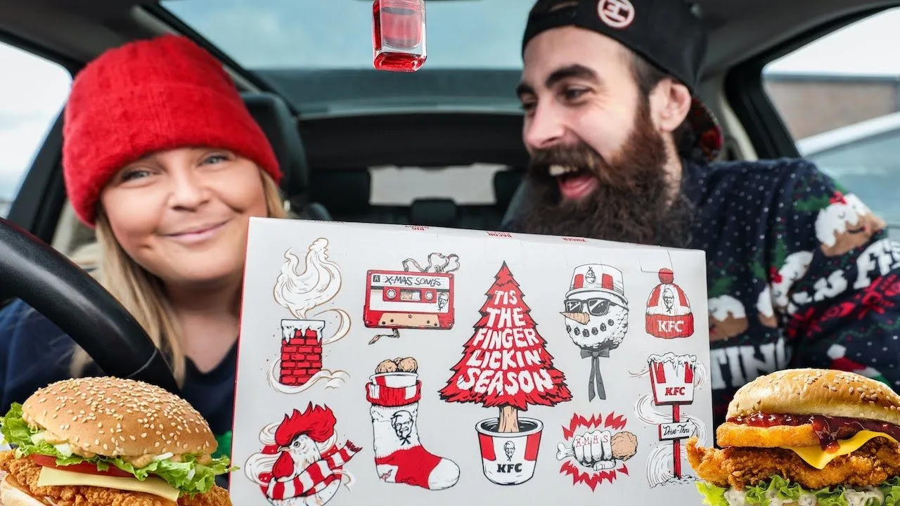 Thumbnail for the Fast Food Festive Menu Cheat Day Challenge at Leeds, UK video