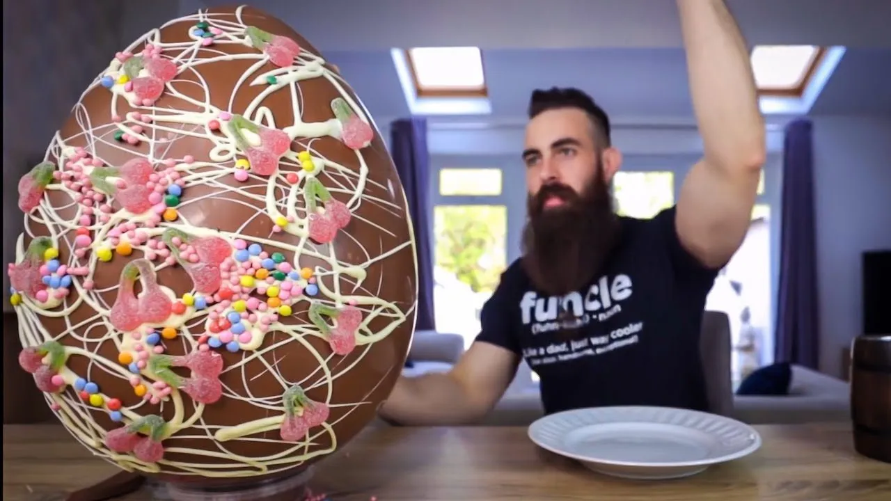 Thumbnail for the 30,000 Calorie Easter Egg Challenge at Beard HQ video