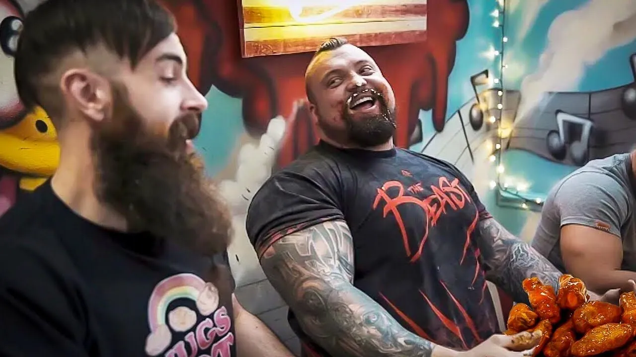 Thumbnail for the Strongman Cheat Day Challenge at Almost Famous video