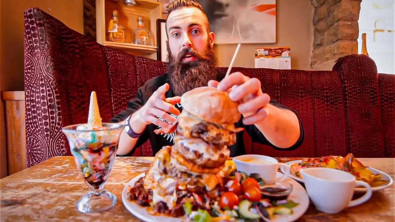 Thumbnail for the Stratosphere Burger Challenge at Burgers & More video