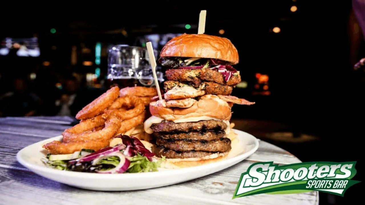 Thumbnail for the Twin Burger Challenge at Shooter's video