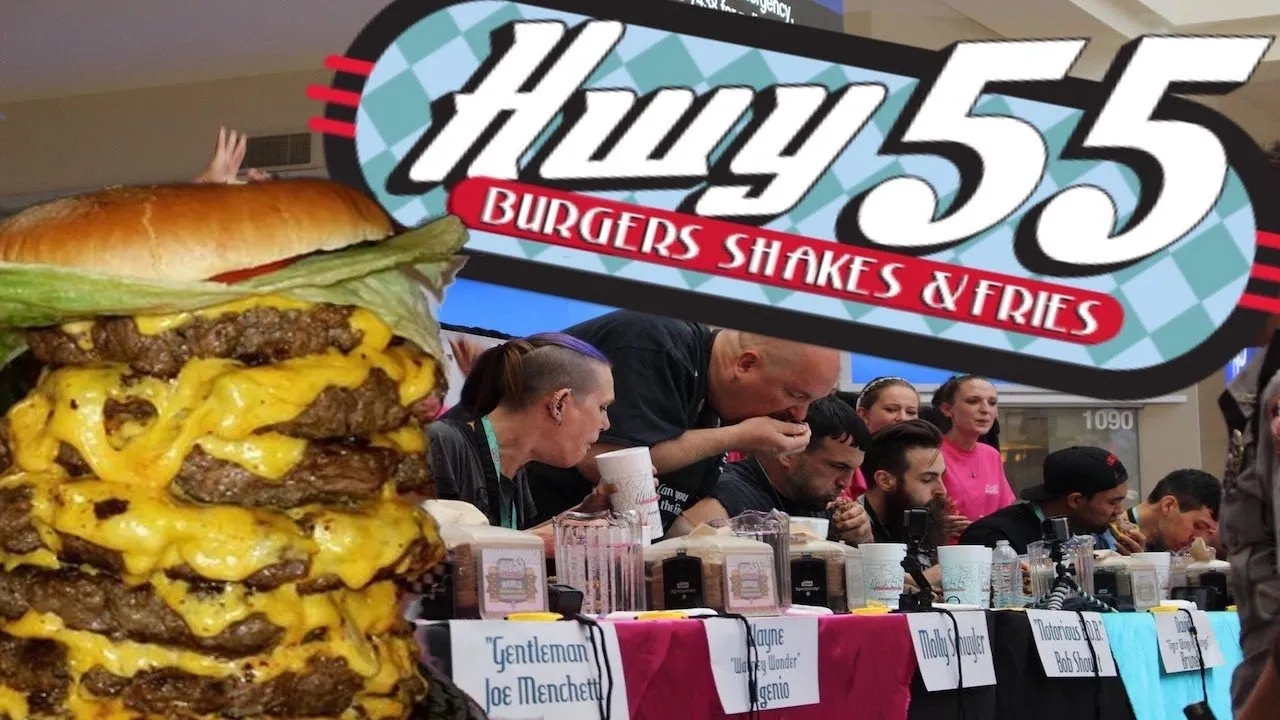 Thumbnail for the Hwy 55 World Burger Eating Championships Challenge at HWY55 video