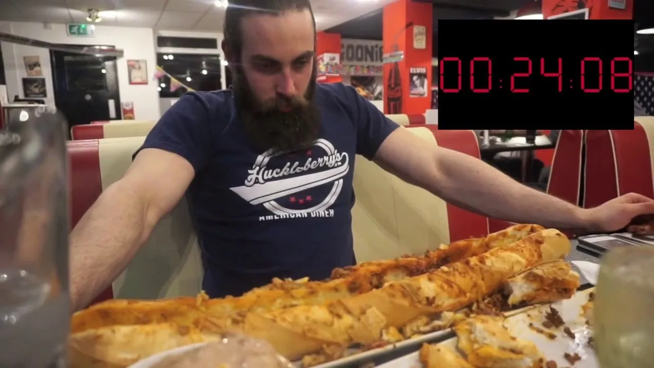 Thumbnail for the 4ft Hot Dog Challenge at Huckleberry's Diner video