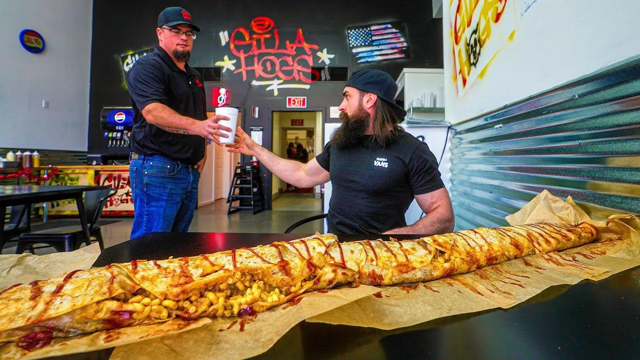 Thumbnail for the Bomb Burrito Challenge at Gila Hogs BBQ video