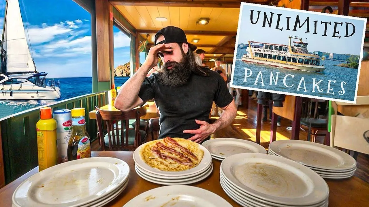 Thumbnail for the Unlimited Pancakes Challenge at Pannenkoekenboot video