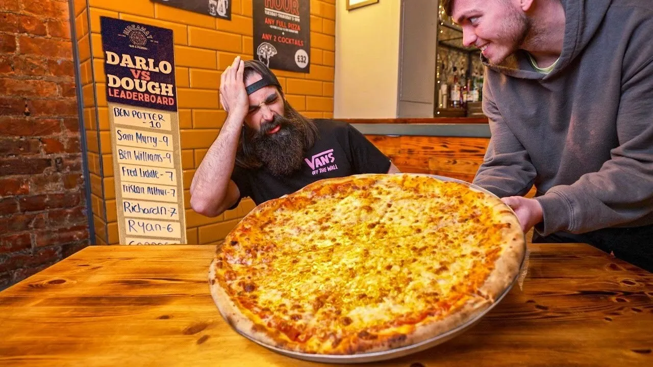 Thumbnail for the All-You-Can-Eat-Pizza Challenge at Hideaway Pizza video
