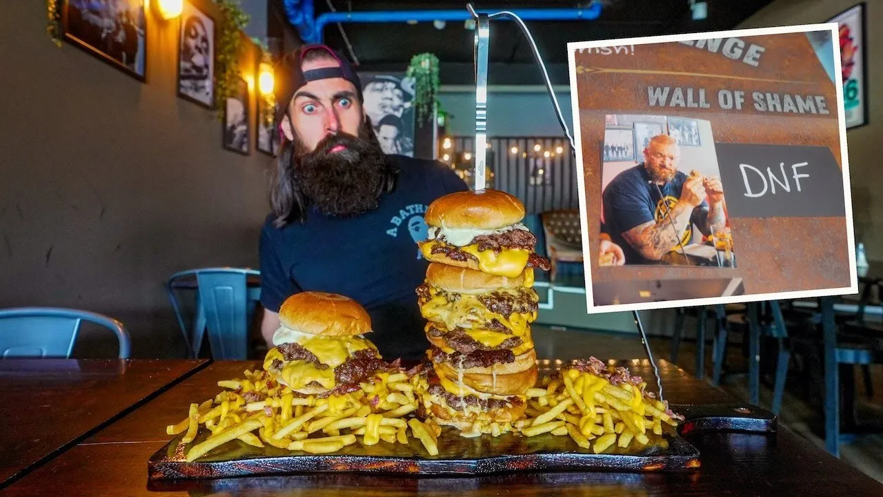 Thumbnail for the Six Burger Tower Challenge at 2Guys video