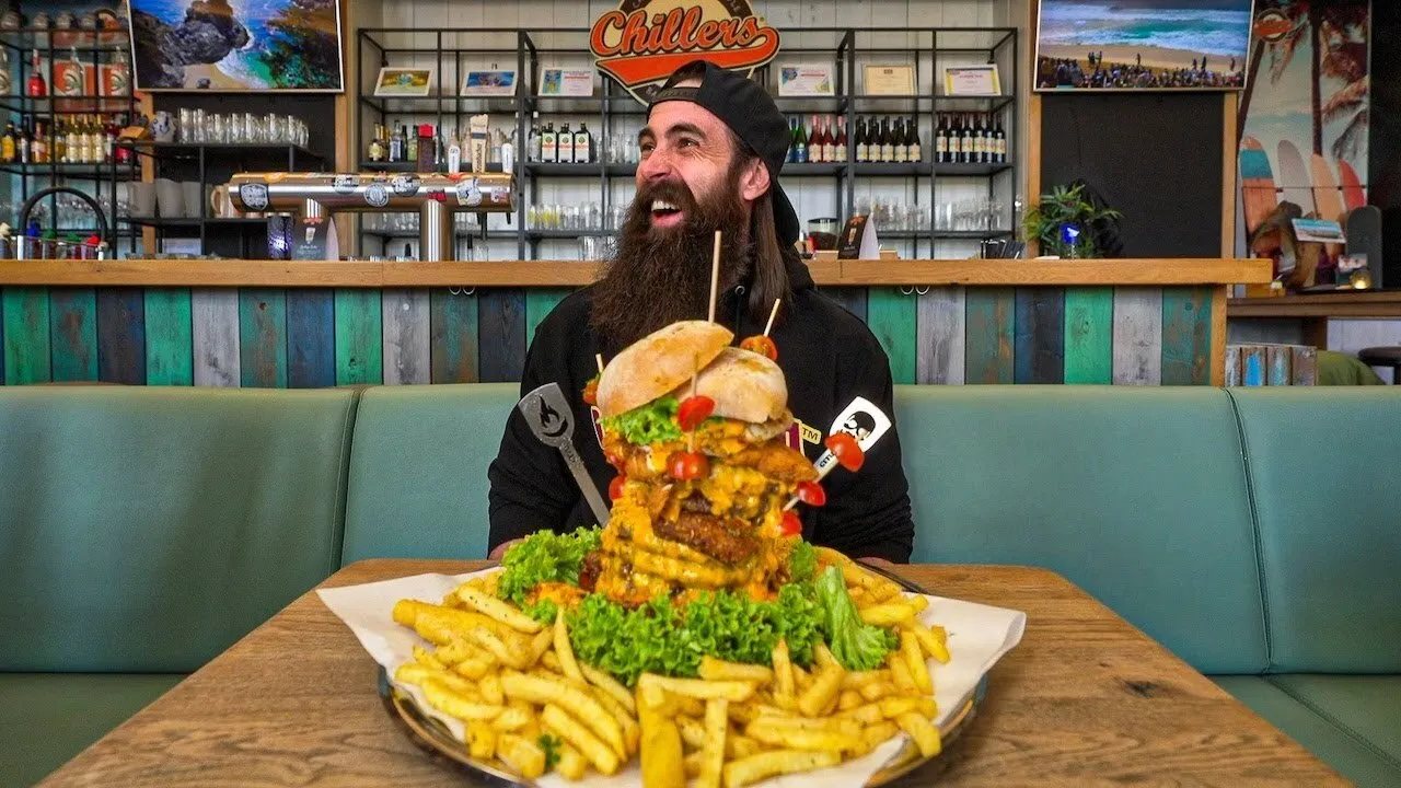 Thumbnail for the Ultimate German Burger Challenge at Chiller's Bar & Grill video