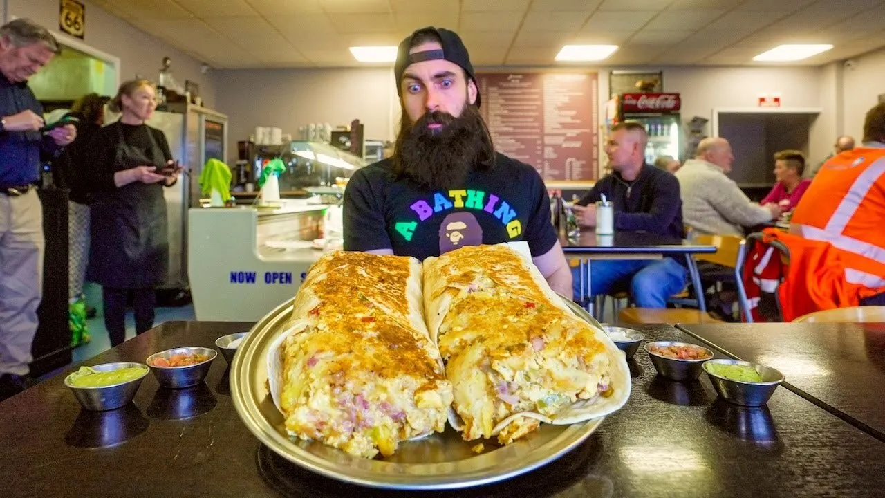 Thumbnail for the Double Burrito Challenge at Angel's Cafe video