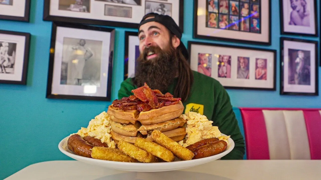 Thumbnail for the Grumpy’s Waffle Challenge at Grumpy's Diner video