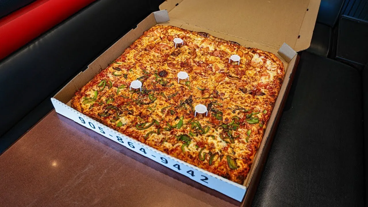 Thumbnail for the Super Party Pizza Challenge at Luigi's Lasagna & Pizzeria video