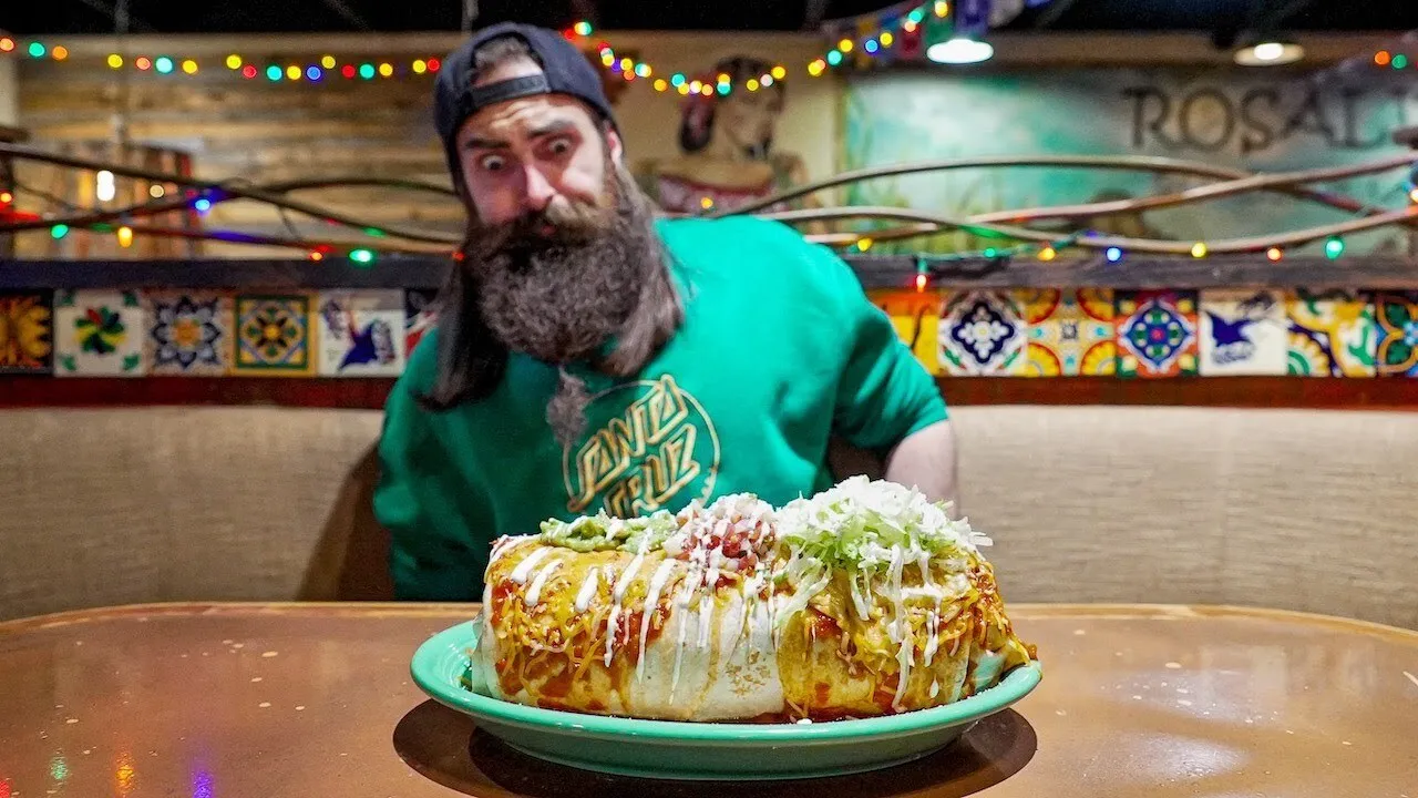 Thumbnail for the Kitchen Sink Burrito Challenge at Rosalita's Roadside Cantina video