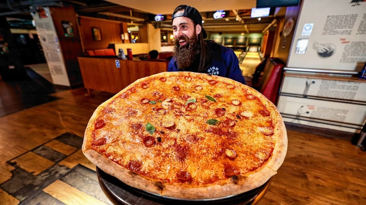 Thumbnail for the 26" Pizza Challenge at Bloomsbury Lanes video