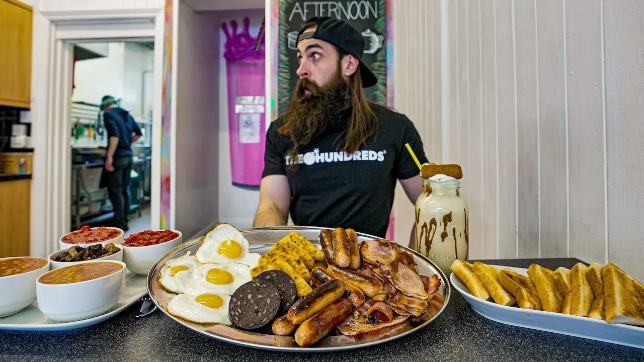 Thumbnail for the Fry Up Challenge at Cafe Cru video