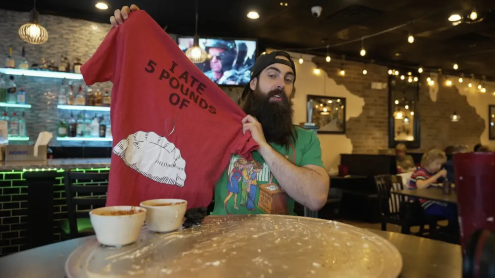 Monster Calzone Challenge at Cafe Panuzzo