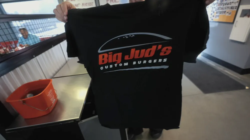 Man v. Food Burger Challenge at Big Jud's